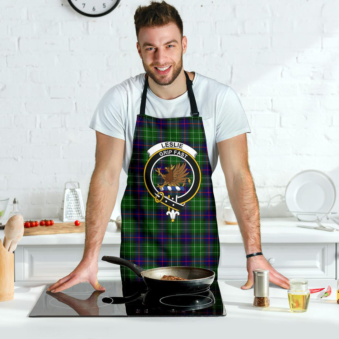 Leslie Hunting Tartan Clan Crest Apron