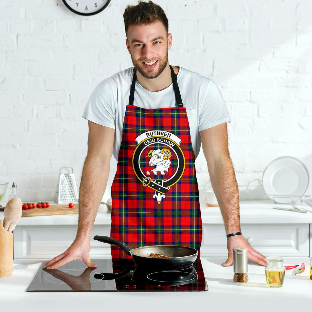 Ruthven Modern Tartan Clan Crest Apron