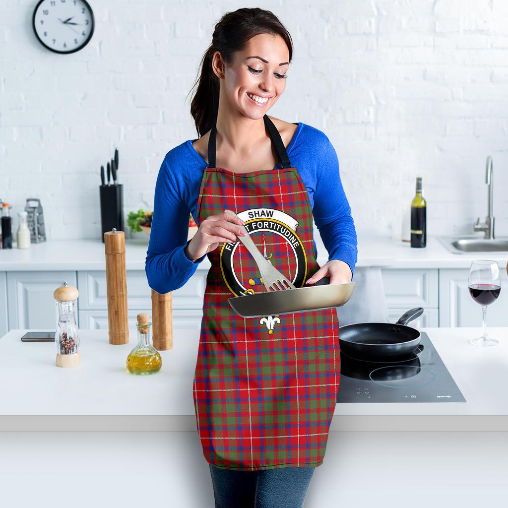 Shaw Red Modern Tartan Clan Crest Apron