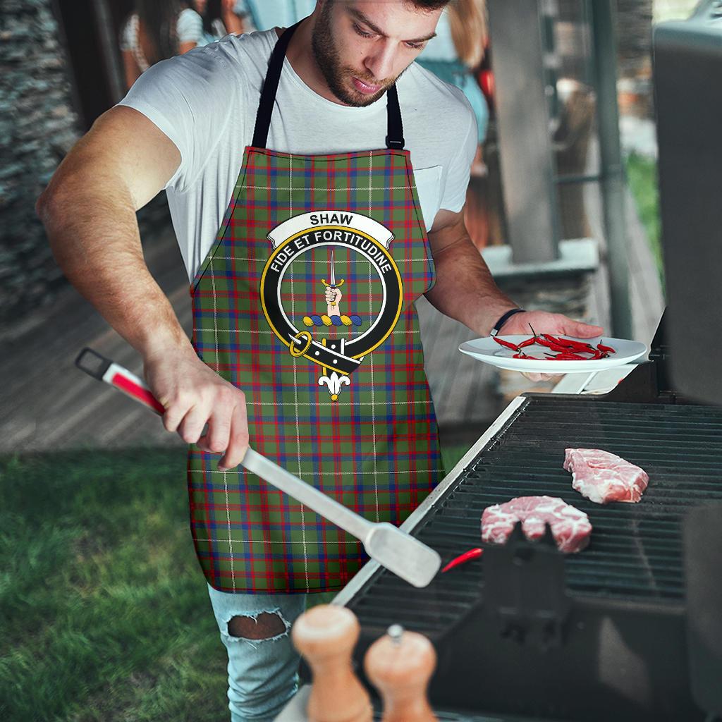 Shaw Green Modern Tartan Clan Crest Apron