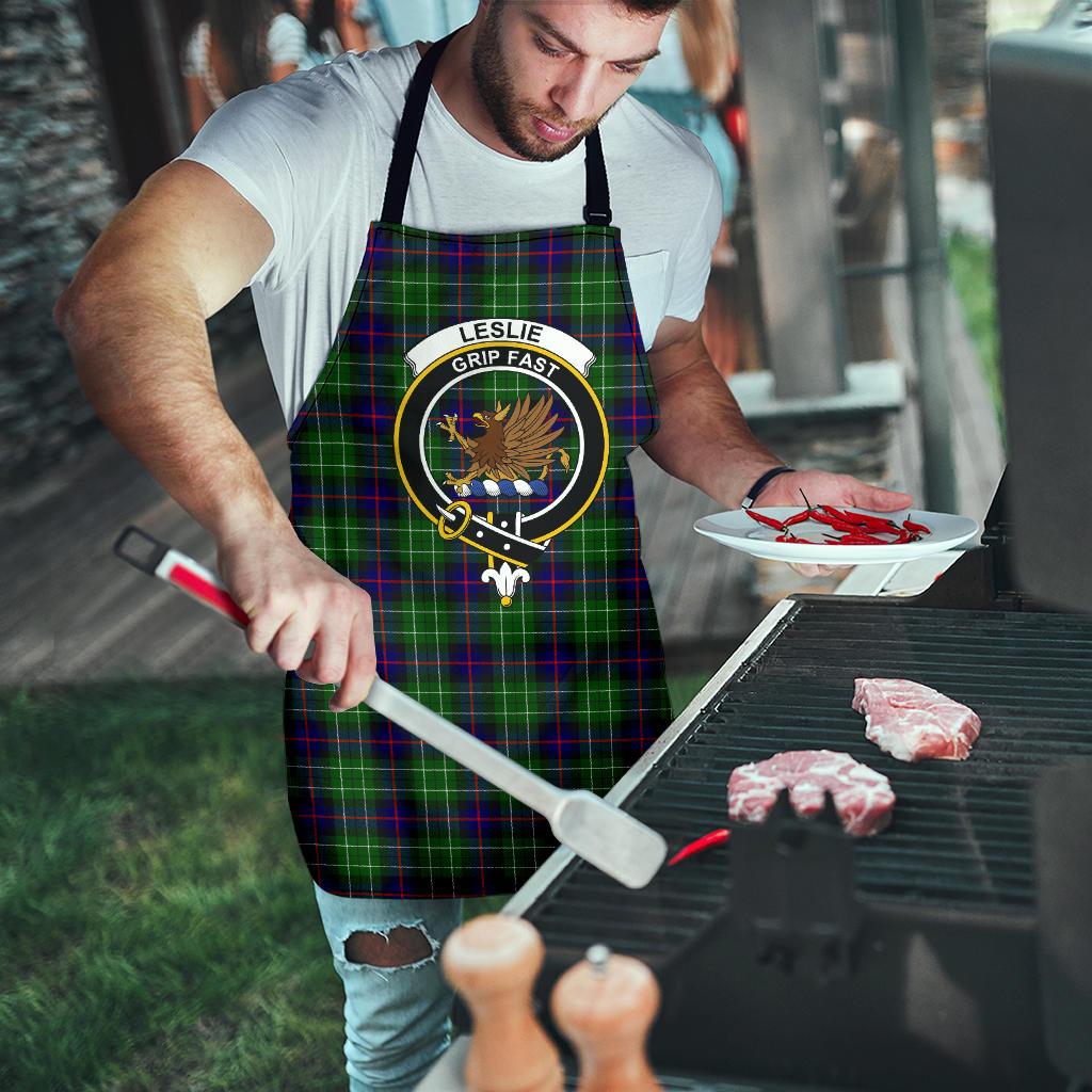 Leslie Hunting Tartan Clan Crest Apron