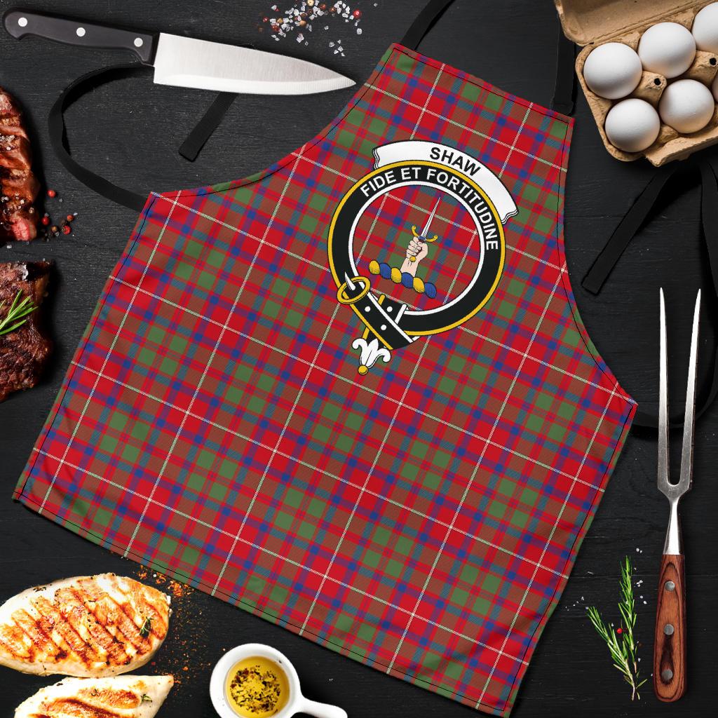 Shaw Red Modern Tartan Clan Crest Apron