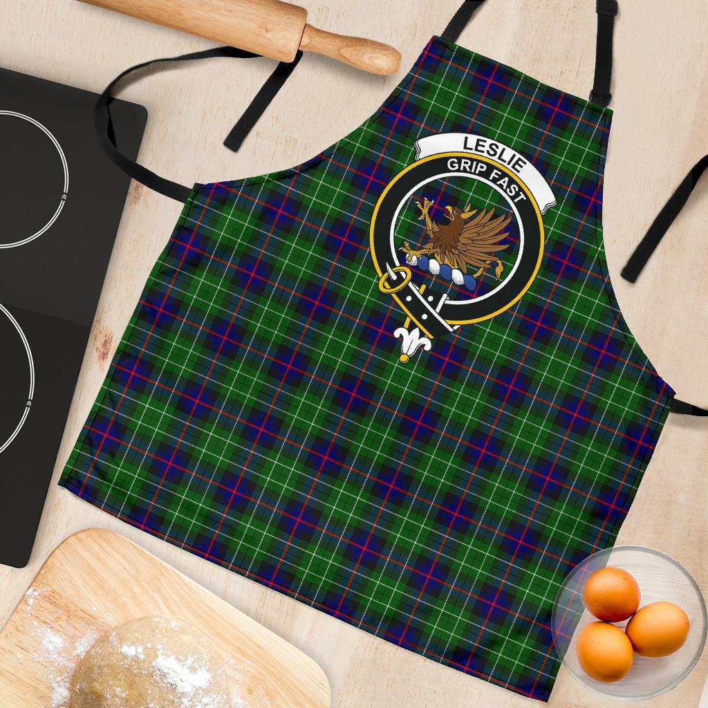 Leslie Hunting Tartan Clan Crest Apron