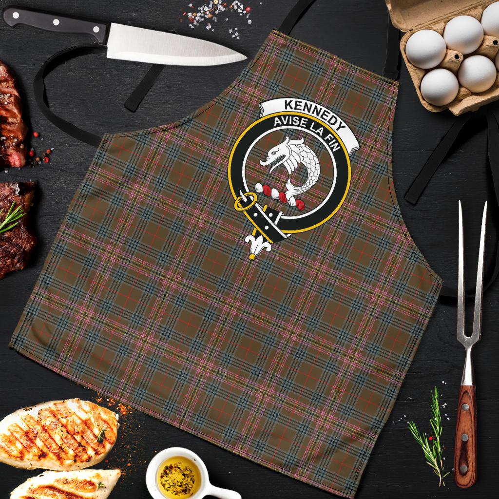 Kennedy Weathered Tartan Clan Crest Apron