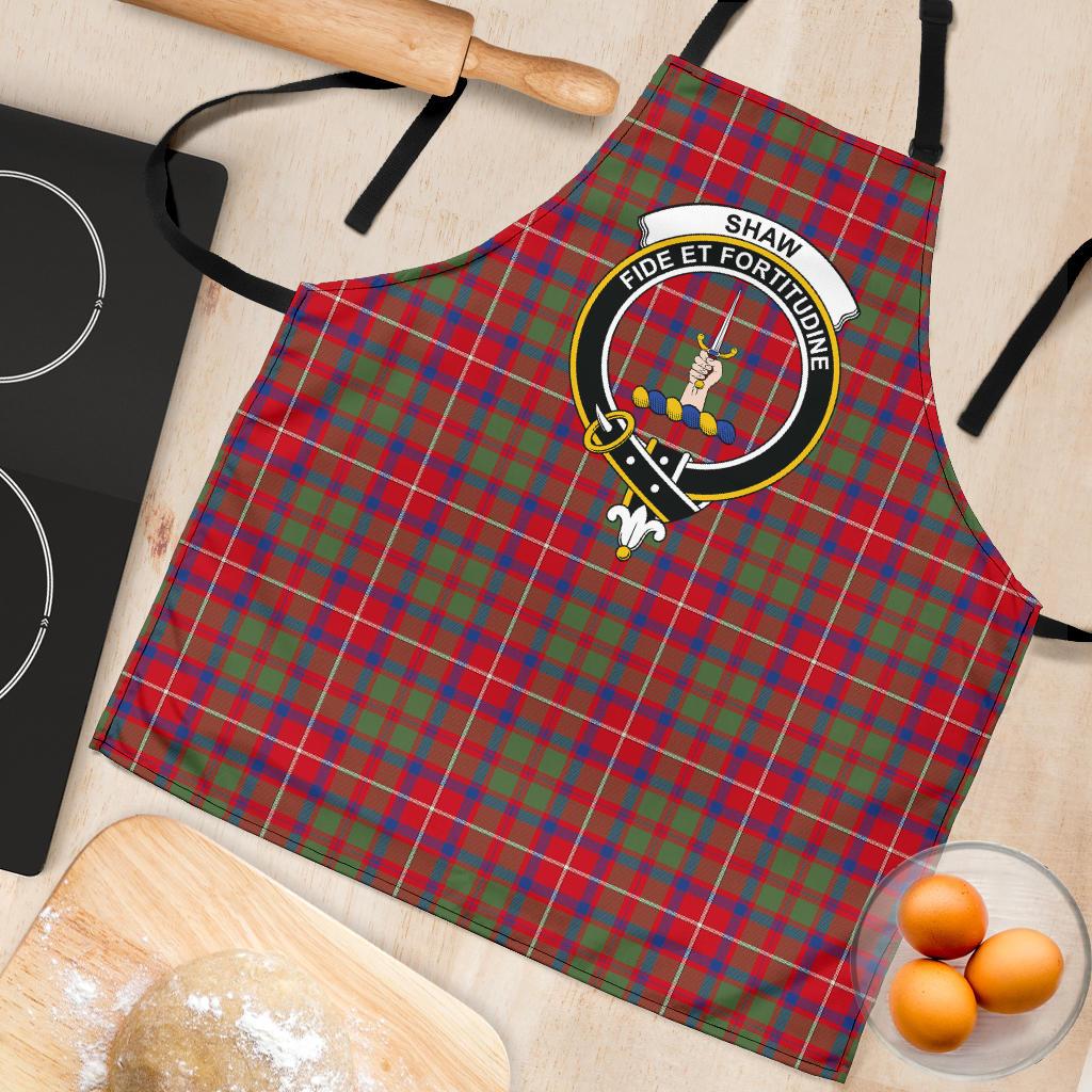 Shaw Red Modern Tartan Clan Crest Apron