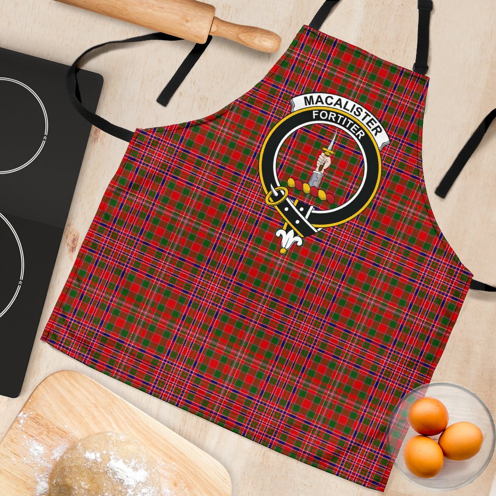 MacAlister Modern Tartan Clan Crest Apron