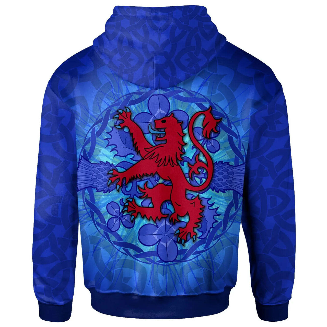 Scotland Celtic Hoodie - Lion With Scotland Thistle | Celticprime.com ...