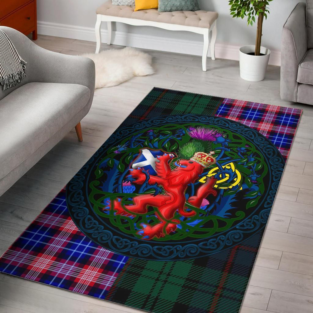 Scotland Rampant Lion with Thistle Area Rug Tartan