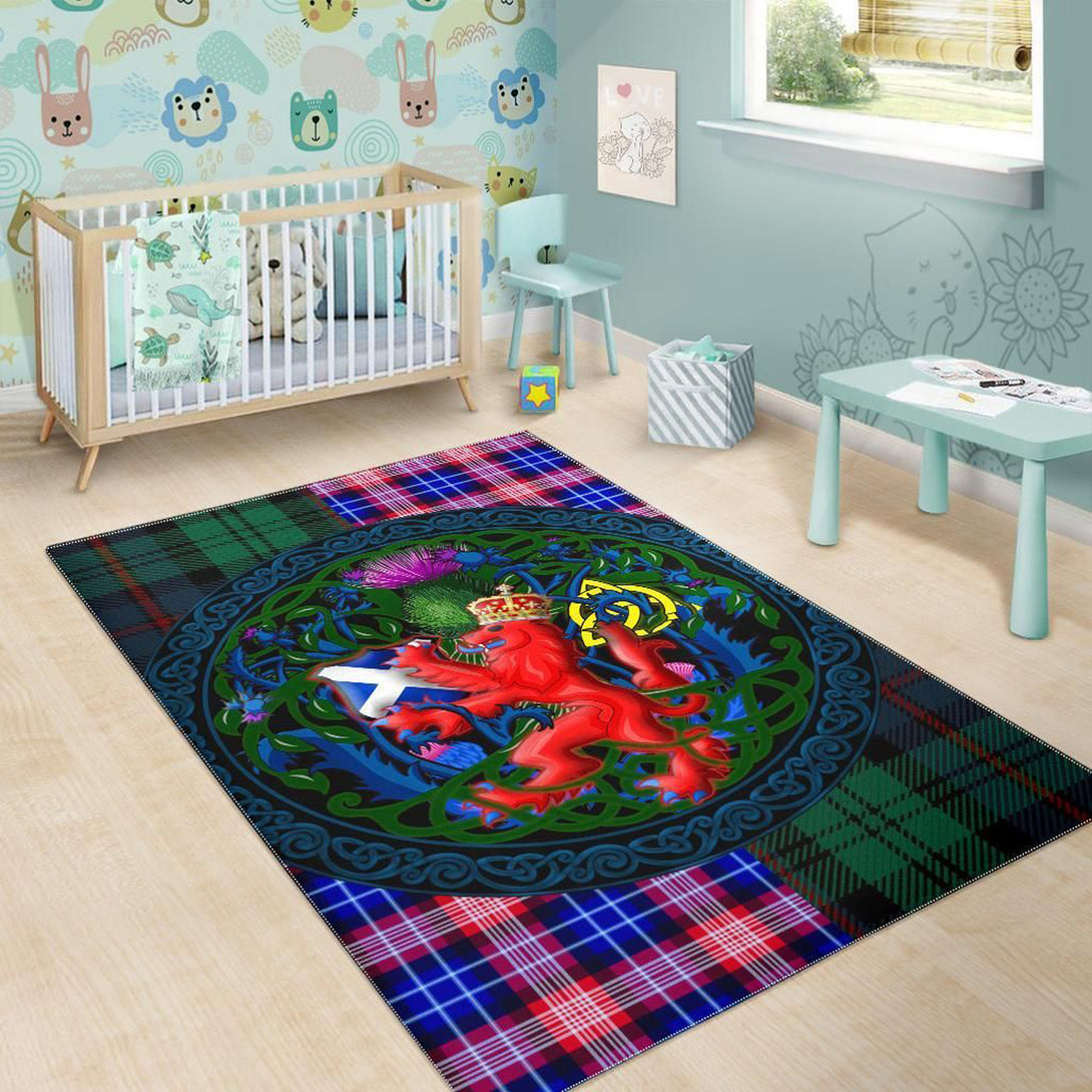 Scotland Rampant Lion with Thistle Area Rug Tartan