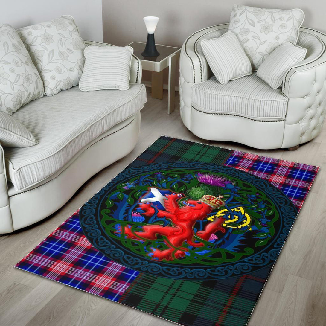 Scotland Rampant Lion with Thistle Area Rug Tartan