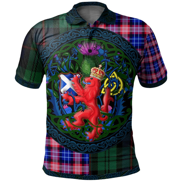 Scotland Rampant Lion with Thistle Polo shirt Tartan