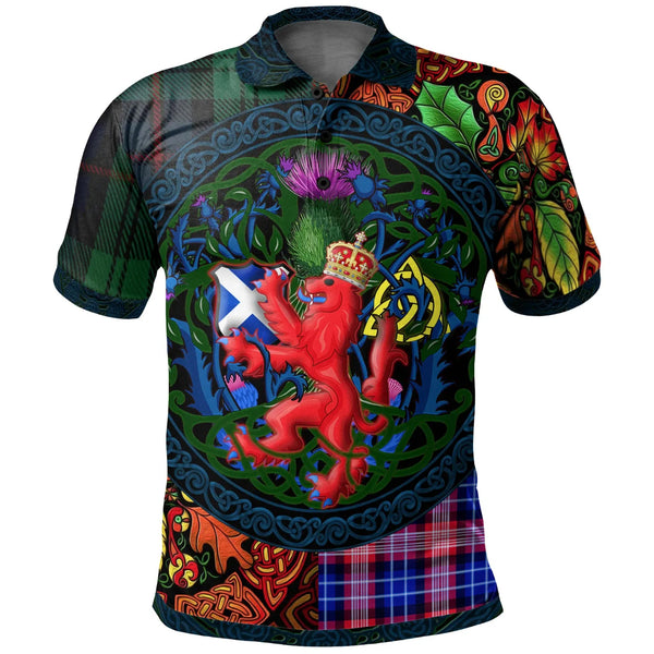 Scotland Rampant Lion with Thistle Polo shirt Tartan Autumn