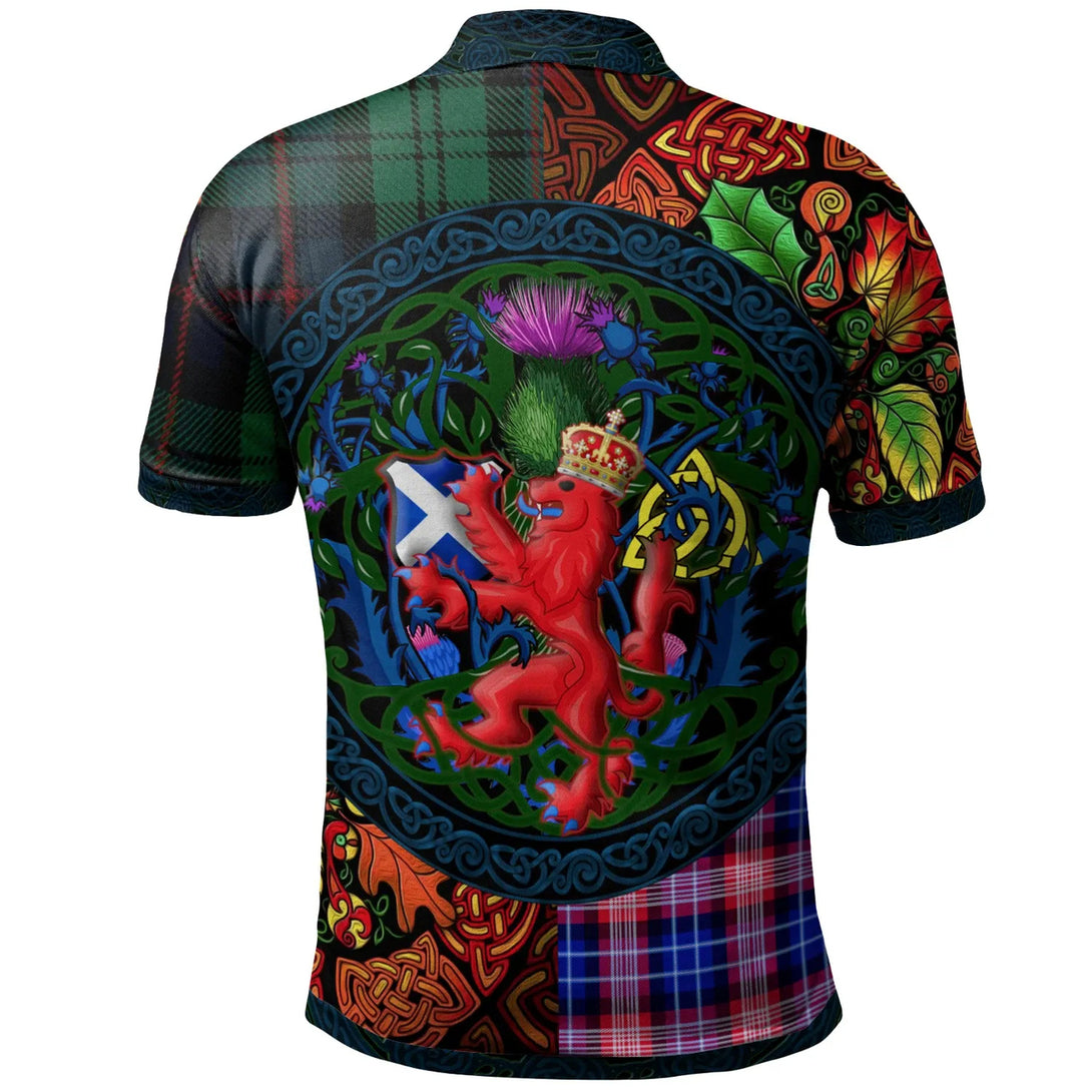 Scotland Rampant Lion with Thistle Polo shirt Tartan Autumn