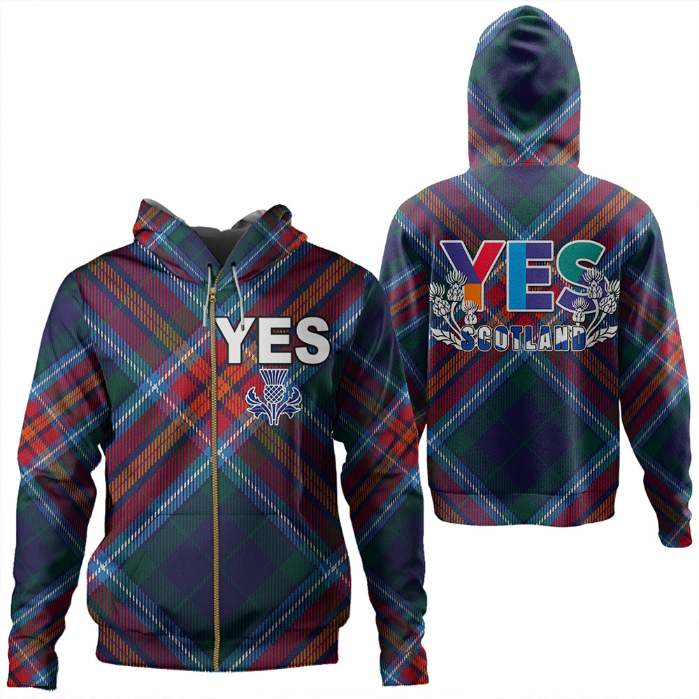 Scotland Tartan Yes Zip Hoodie | Celticprime.com