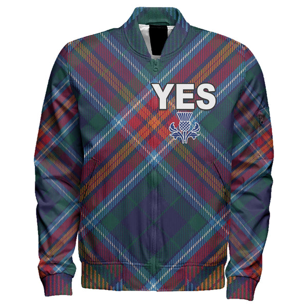 Scotland Tartan Yes Sleeve Zip Bomber Jacket | Celticprime.com