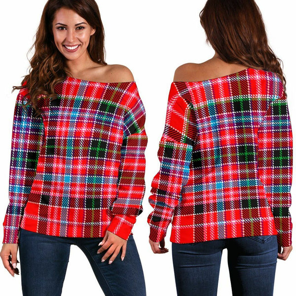 Aberdeen District Tartan Classic Women Off Shoulder Sweatshirt