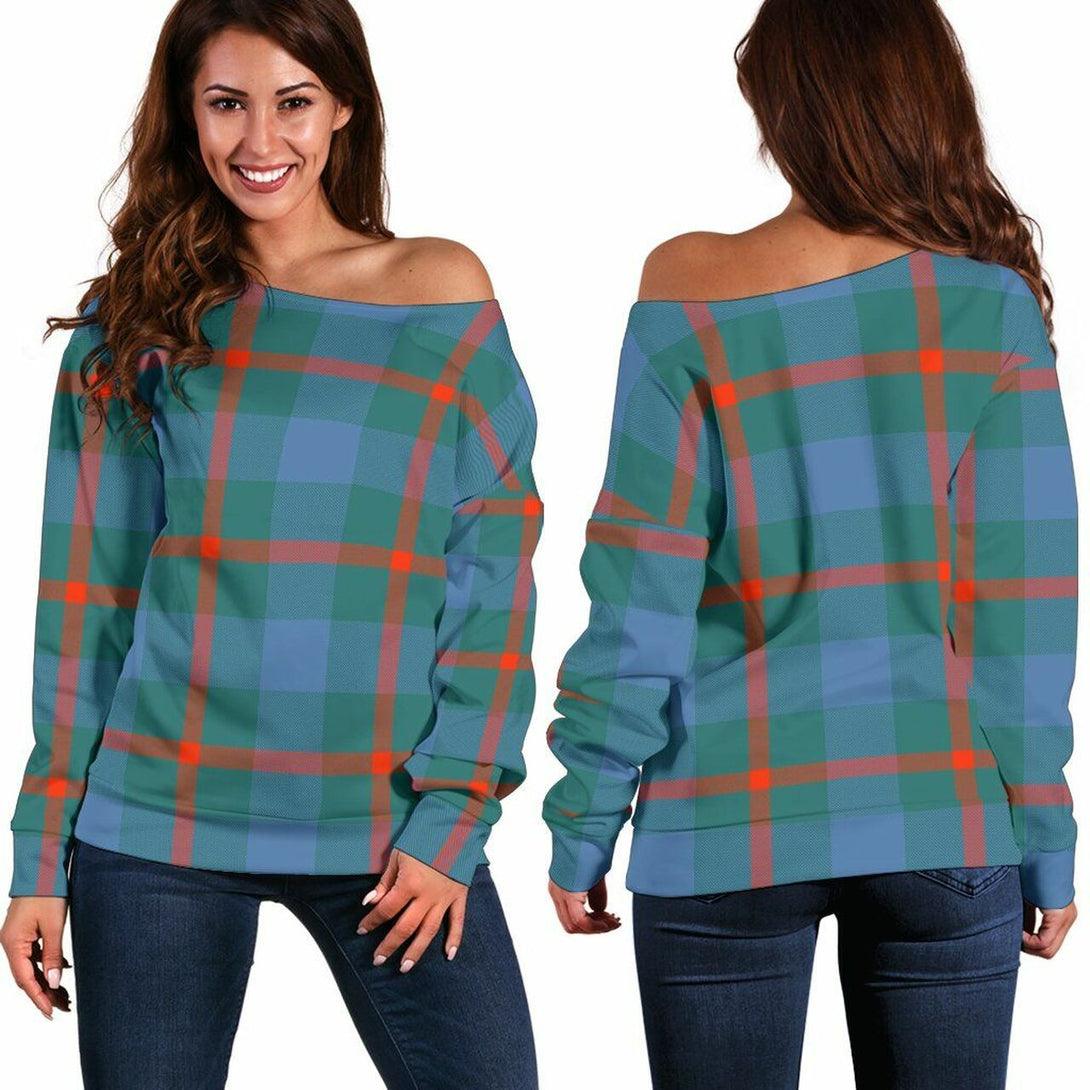 Agnew Ancient Tartan Classic Women Off Shoulder Sweatshirt