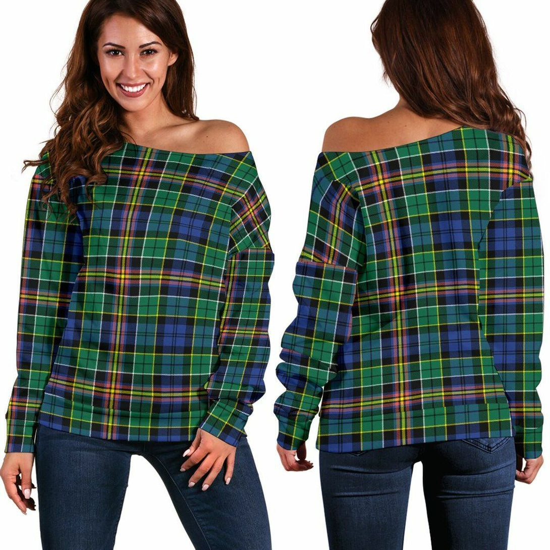 Allison Tartan Classic Women Off Shoulder Sweatshirt