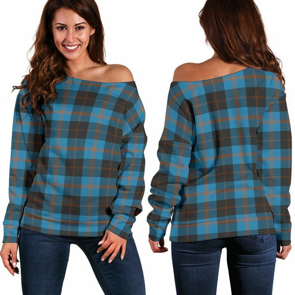 Angus Ancient Tartan Classic Women Off Shoulder Sweatshirt