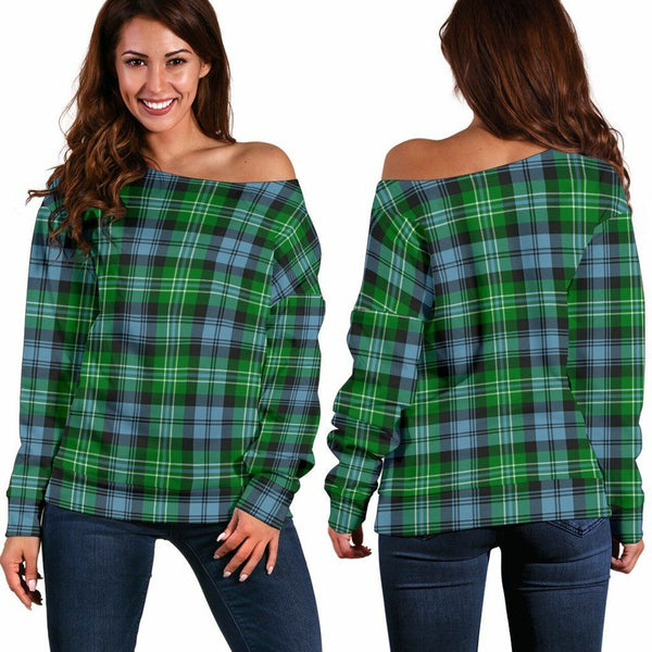 Arbuthnot Ancient Tartan Classic Women Off Shoulder Sweatshirt