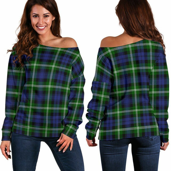 Baillie Modern Tartan Classic Women Off Shoulder Sweatshirt