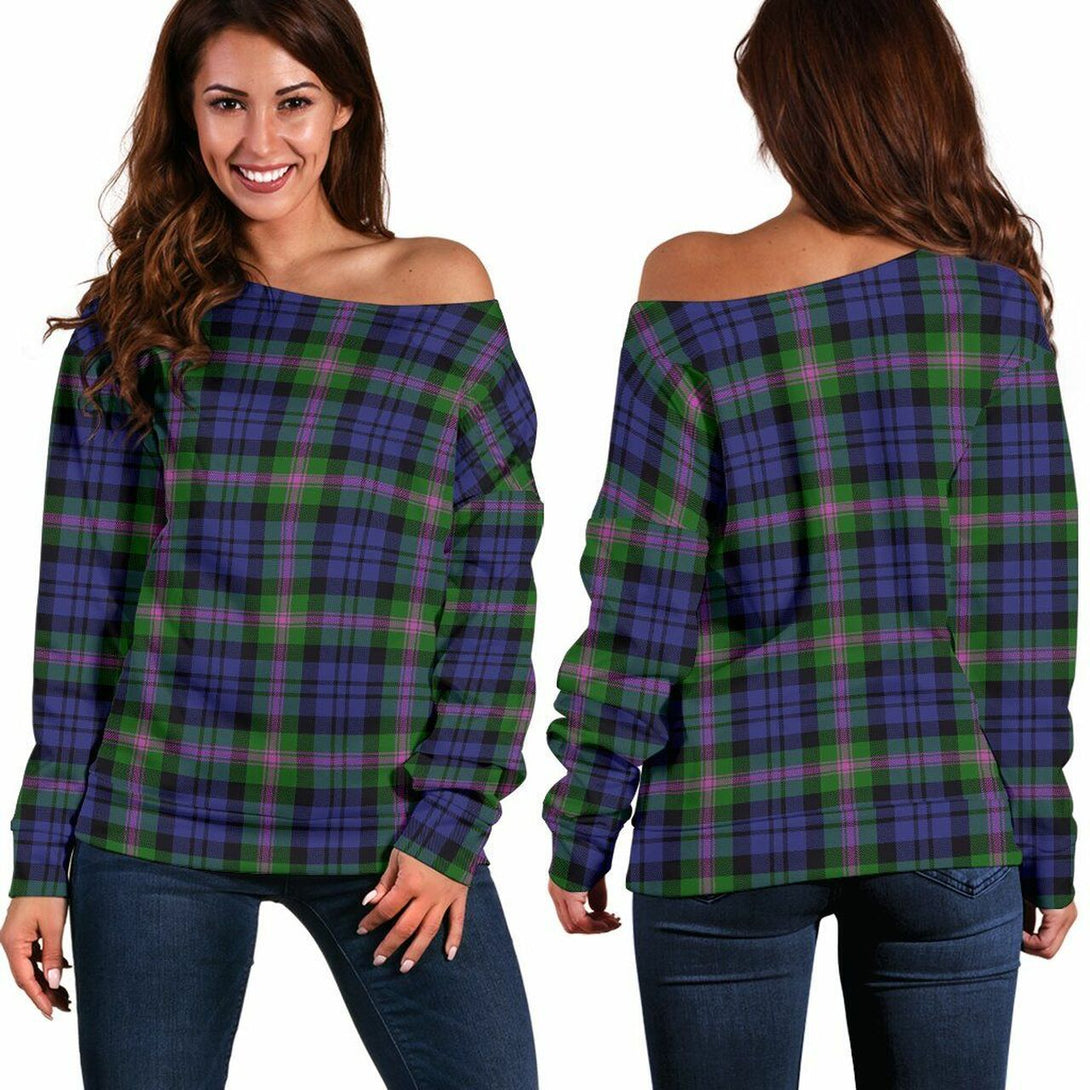 Baird Modern Tartan Classic Women Off Shoulder Sweatshirt