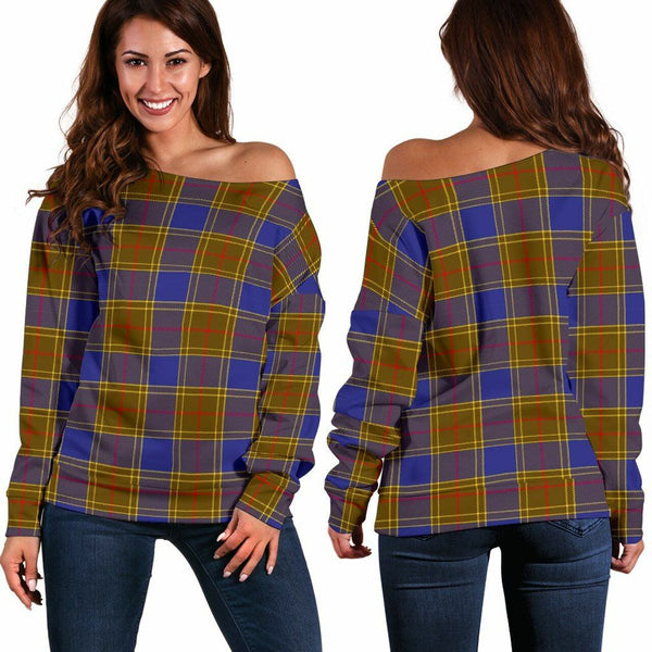 Balfour Modern Tartan Classic Women Off Shoulder Sweatshirt