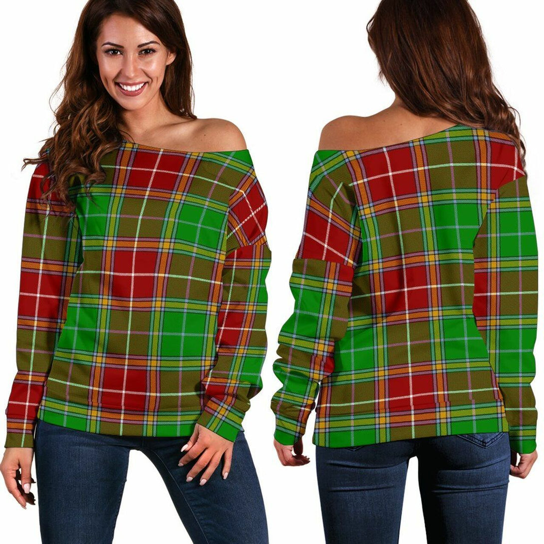 Baxter Modern Tartan Classic Women Off Shoulder Sweatshirt