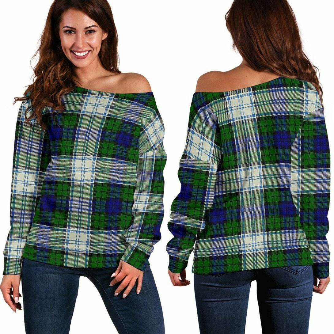 Blackwatch Dress Modern Tartan Classic Women Off Shoulder Sweatshirt