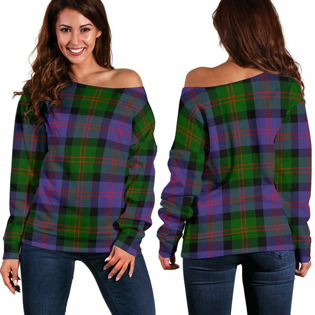 Blair Modern Tartan Classic Women Off Shoulder Sweatshirt