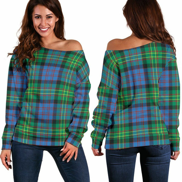 Bowie Ancient Tartan Classic Women Off Shoulder Sweatshirt