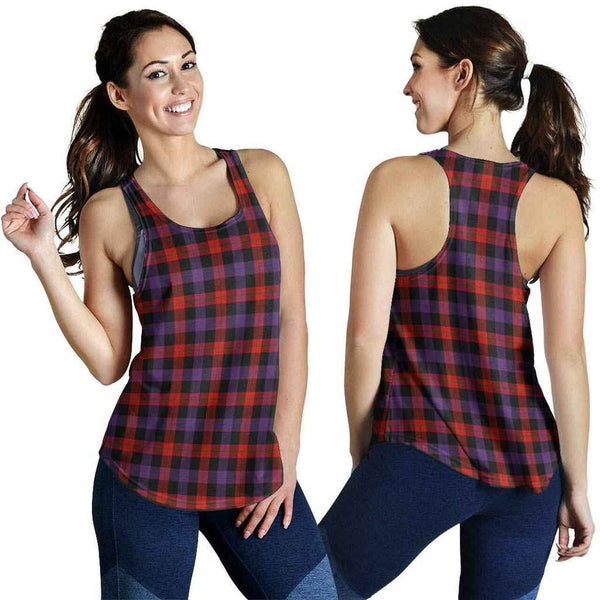 Brown Modern Tartan Classic Women Racerback Tank