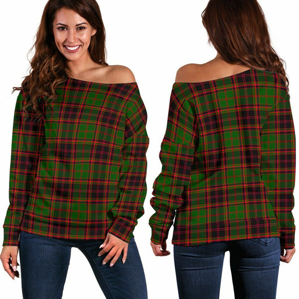 Buchan Modern Tartan Classic Women Off Shoulder Sweatshirt