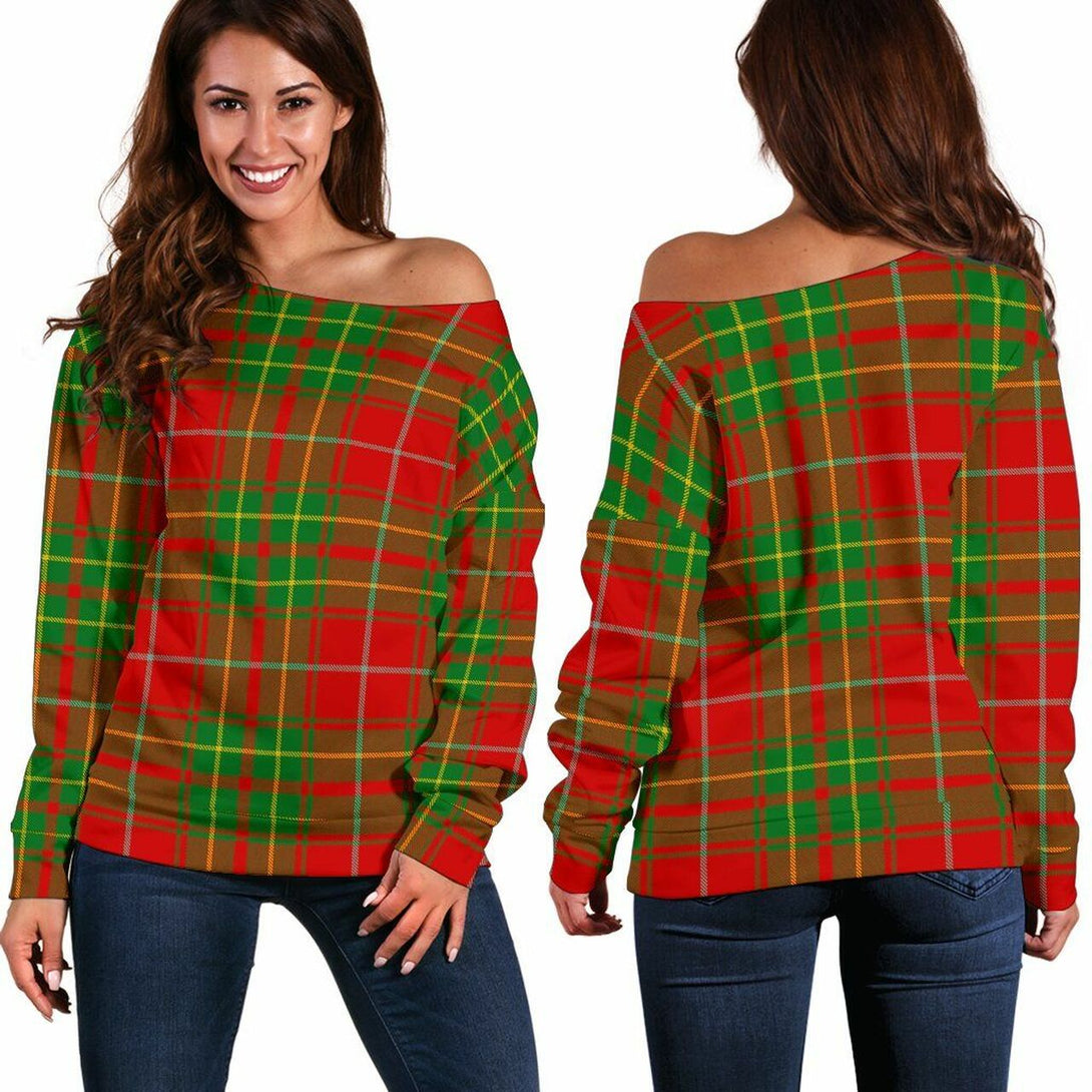 Burnett Ancient Tartan Classic Women Off Shoulder Sweatshirt