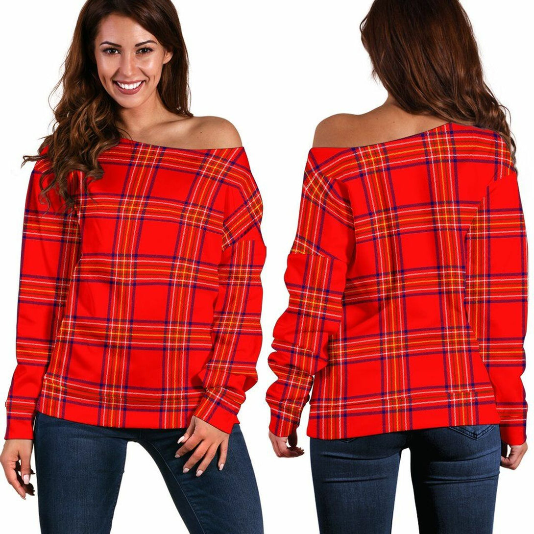 Burnett Modern Tartan Classic Women Off Shoulder Sweatshirt