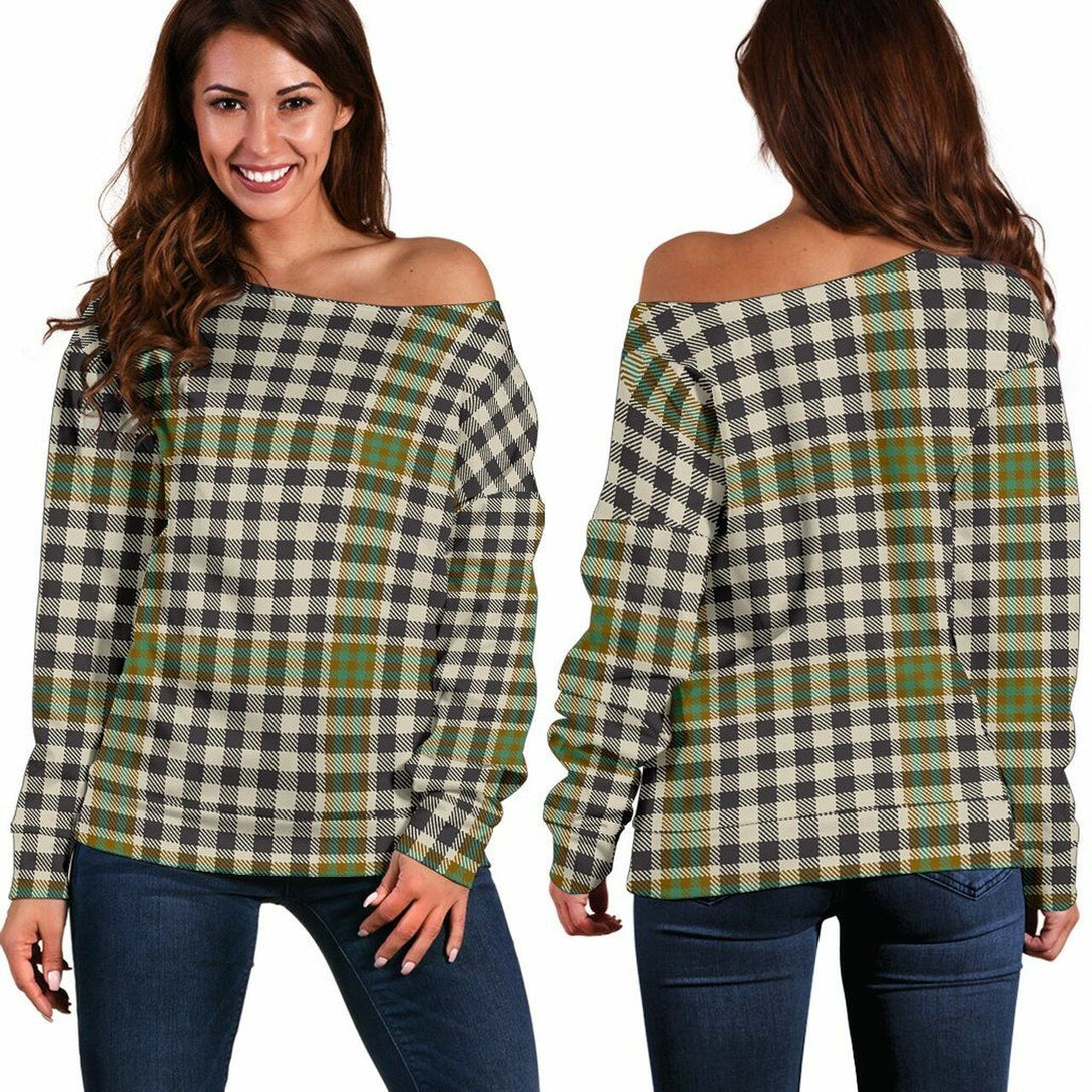 Burns Check Tartan Classic Women Off Shoulder Sweatshirt