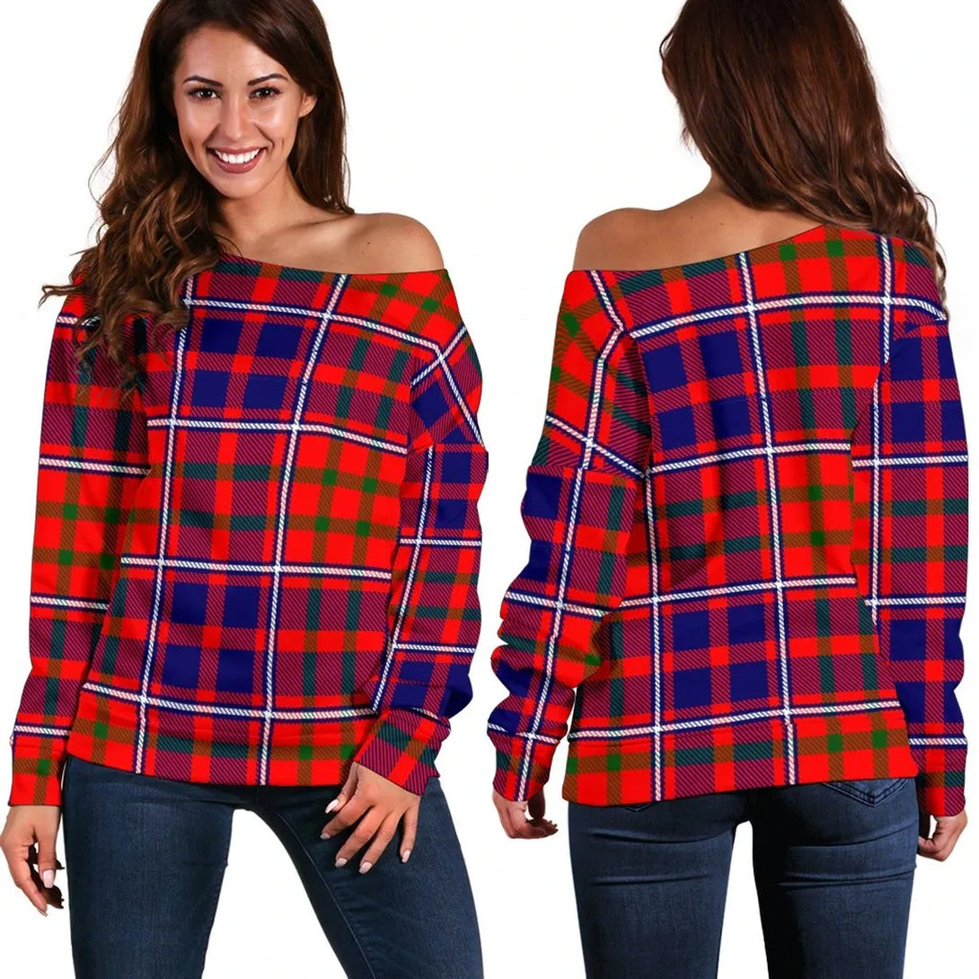 Cameron of Lochiel Modern Tartan Classic Women Off Shoulder Sweatshirt