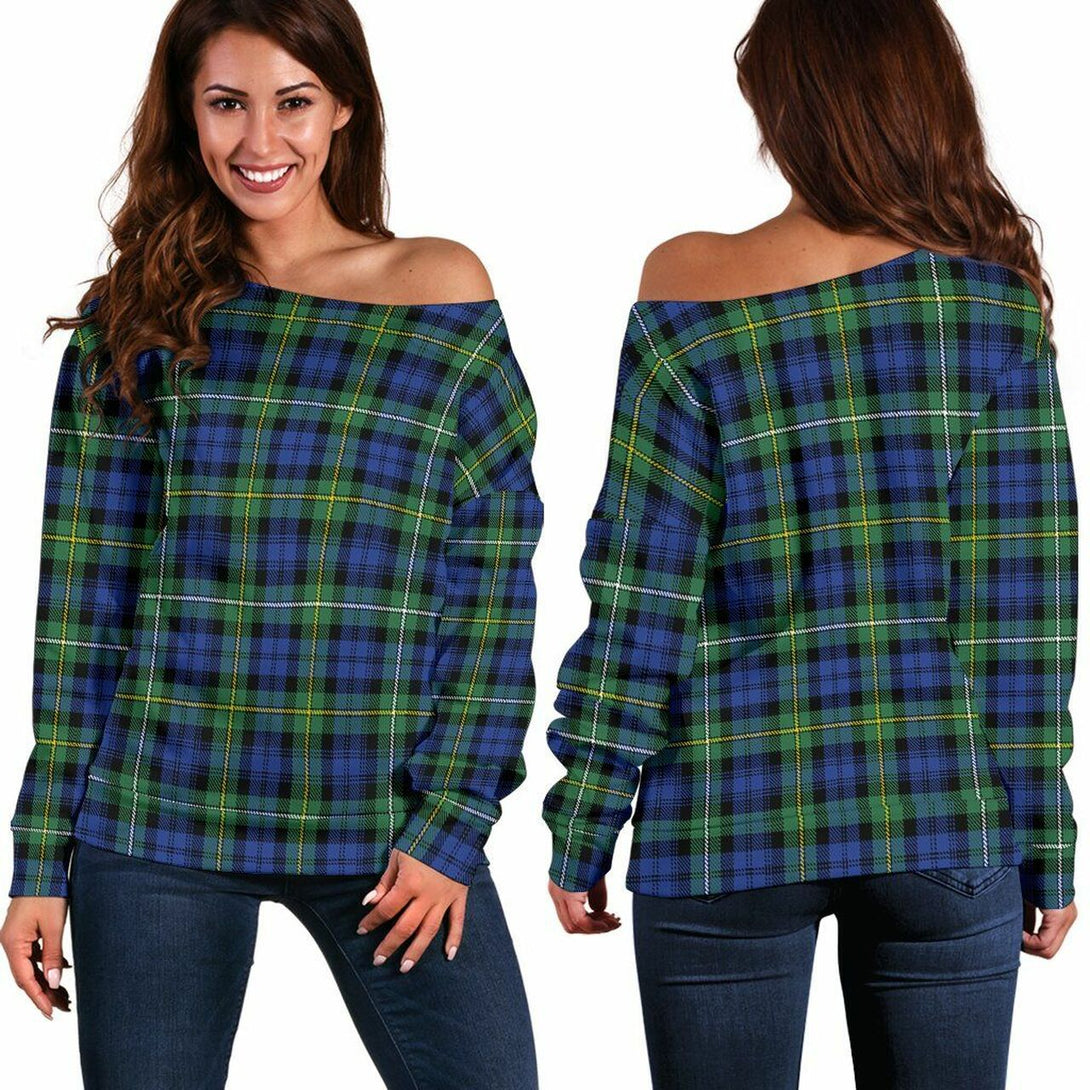 Campbell Argyll Ancient Tartan Classic Women Off Shoulder Sweatshirt