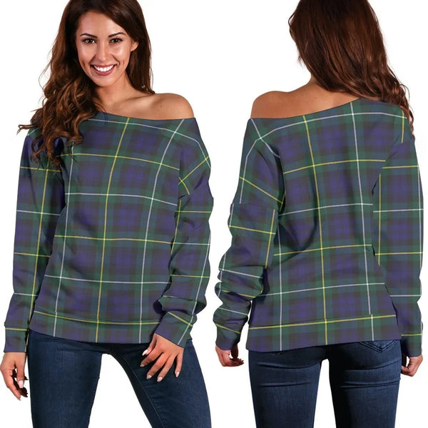 Campbell Argyll Modern Tartan Classic Women Off Shoulder Sweatshirt