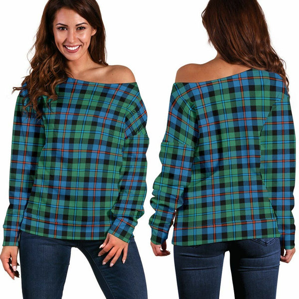 Campbell of Cawdor Ancient Tartan Classic Women Off Shoulder Sweatshirt