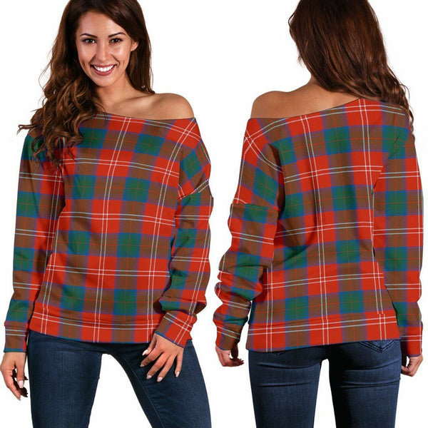 Chisholm Ancient Tartan Classic Women Off Shoulder Sweatshirt