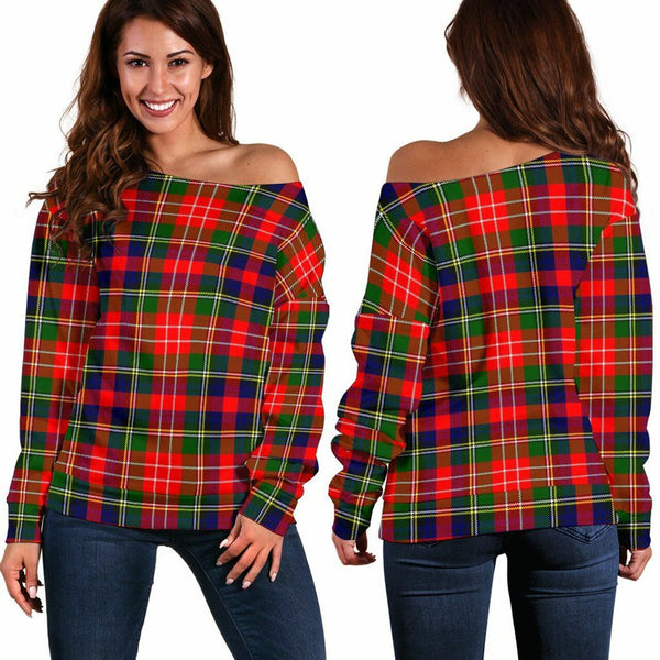 Christie Tartan Classic Women Off Shoulder Sweatshirt