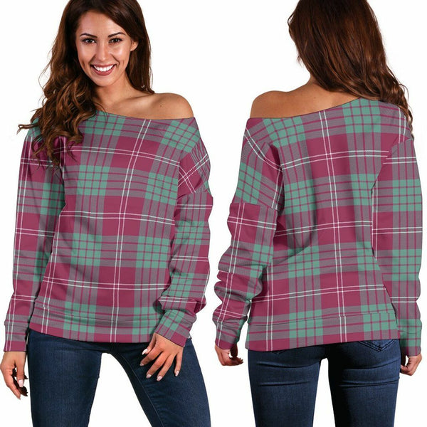 Crawford Ancient Tartan Classic Women Off Shoulder Sweatshirt