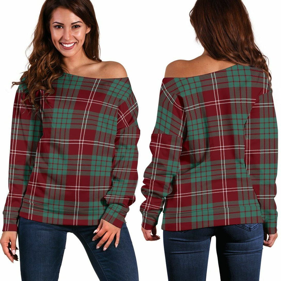 Crawford Modern Tartan Classic Women Off Shoulder Sweatshirt