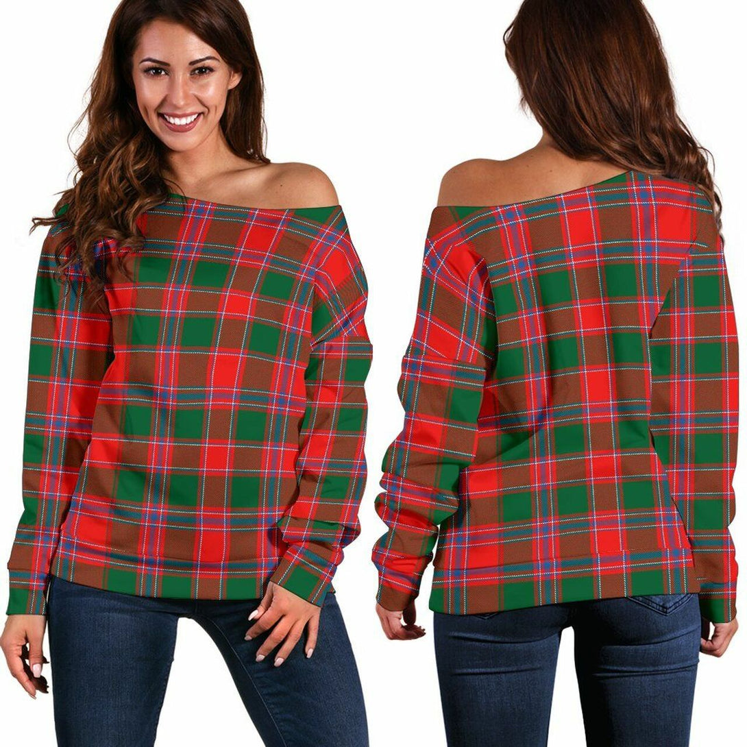 Dalziel Modern Tartan Classic Women Off Shoulder Sweatshirt