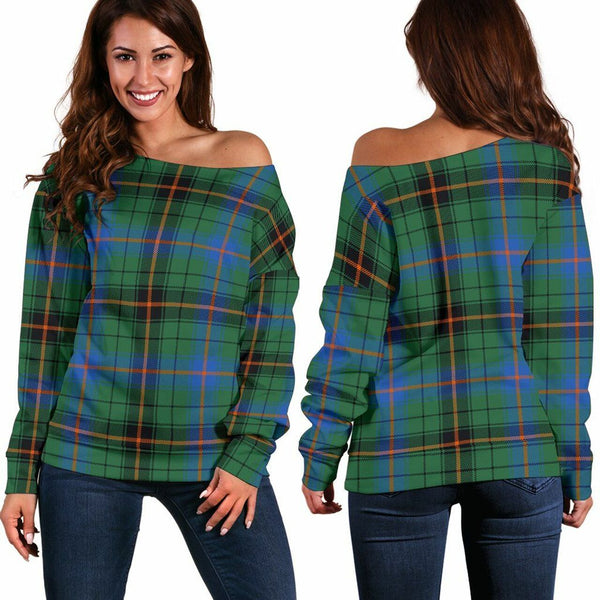 Davidson Ancient Tartan Classic Women Off Shoulder Sweatshirt