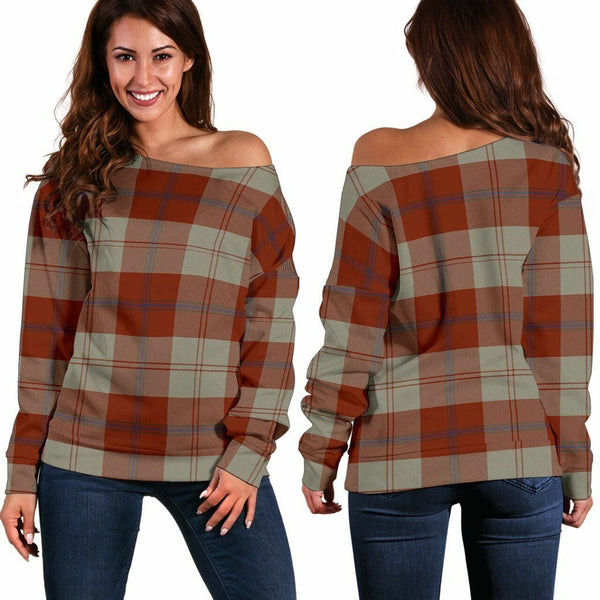 Davidson Dress Dancers Tartan Classic Women Off Shoulder Sweatshirt