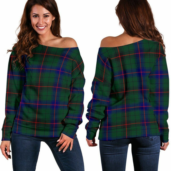 Davidson Modern Tartan Classic Women Off Shoulder Sweatshirt