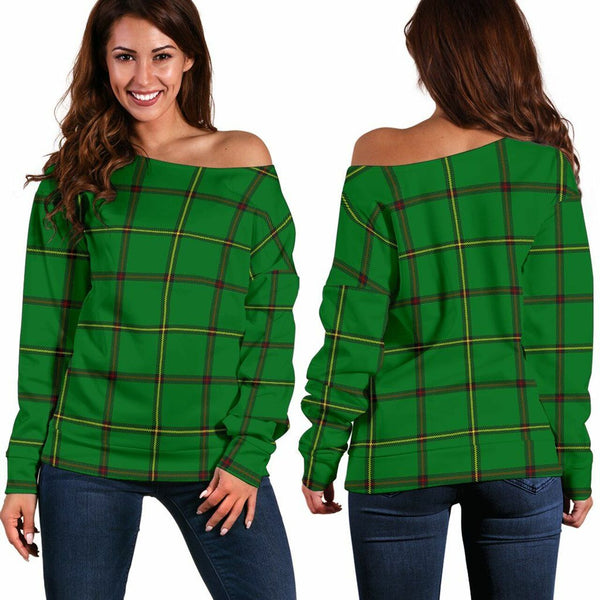 Don (Tribe-of-Mar) Tartan Classic Women Off Shoulder Sweatshirt