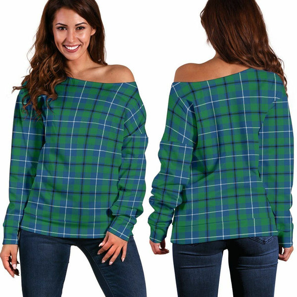 Douglas Ancient Tartan Classic Women Off Shoulder Sweatshirt